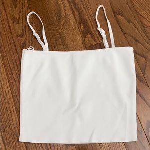 LF seek the label knit cropped white straight tank